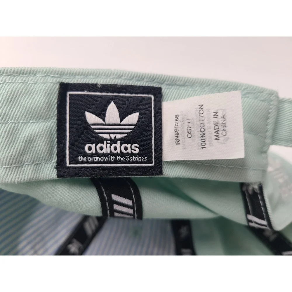 Women Adidas Trefoil‎ OSFW Strapback Adjustable Hat Cap Cotton Casual Mint White